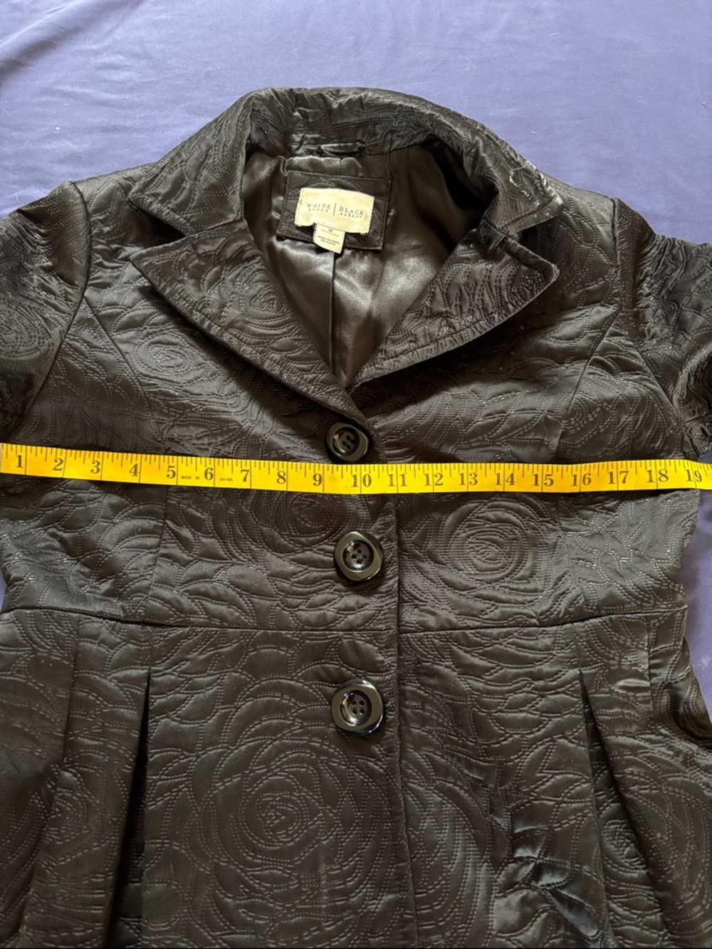 White House Black Market Black Tailored Flare-Hem Utility Jacket - Picture 11 of 12